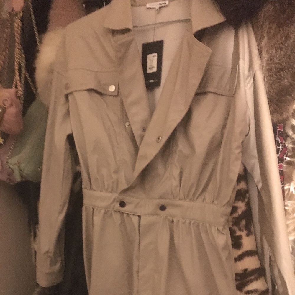 Tan leather fashion nova romper bnwt size large